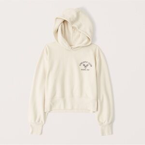 Abercrombie & Fitch Cream Embroidered Hoodie